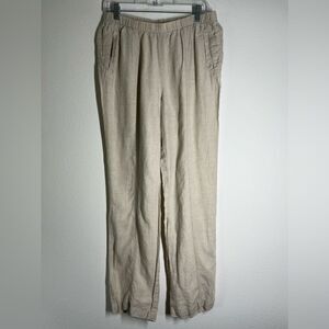 CHICO’S Wide Leg Linen Pants 2 packets Size M(8) Creamy
